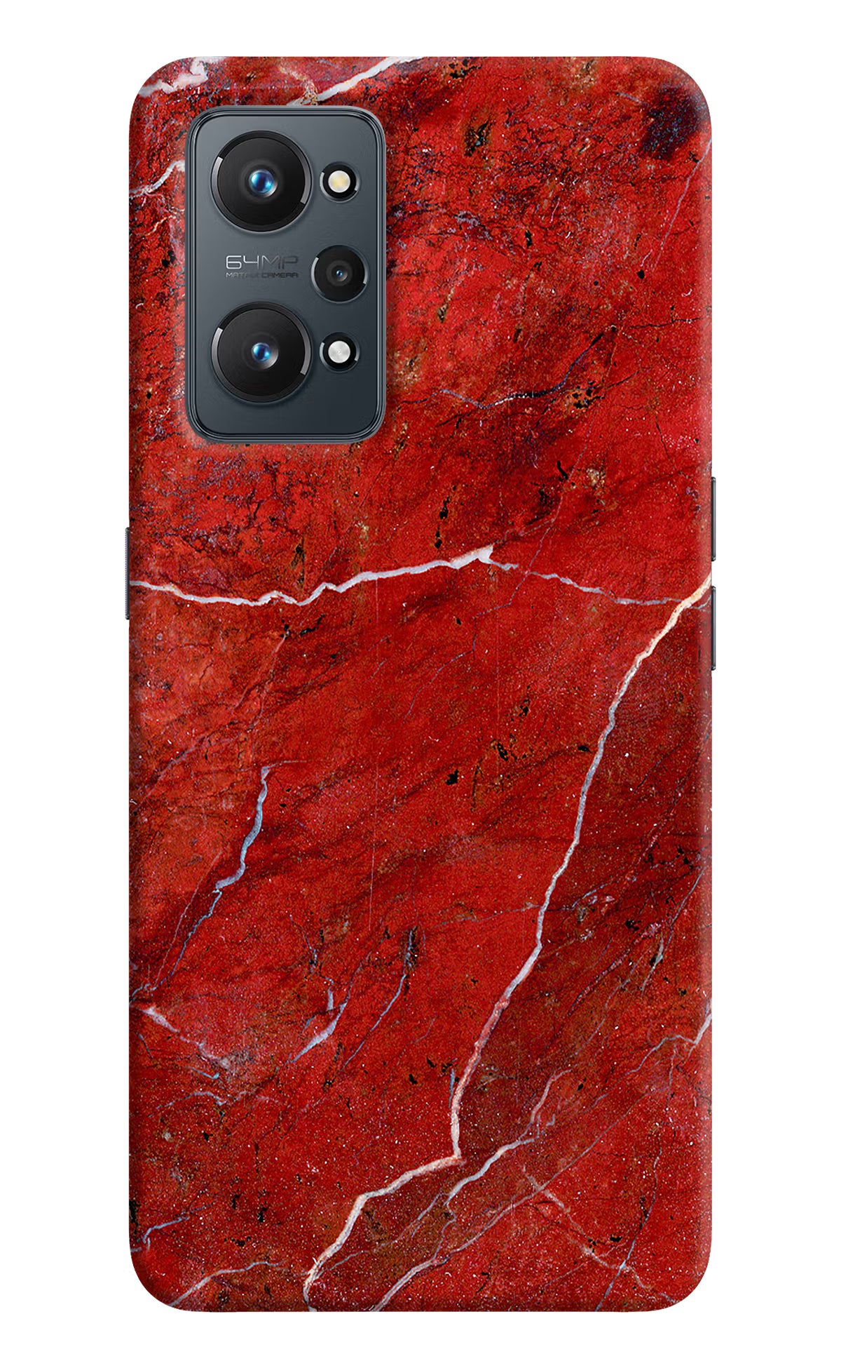 Red Marble Design Realme GT 2 5G Hard Case Back Cover by Casekaro
