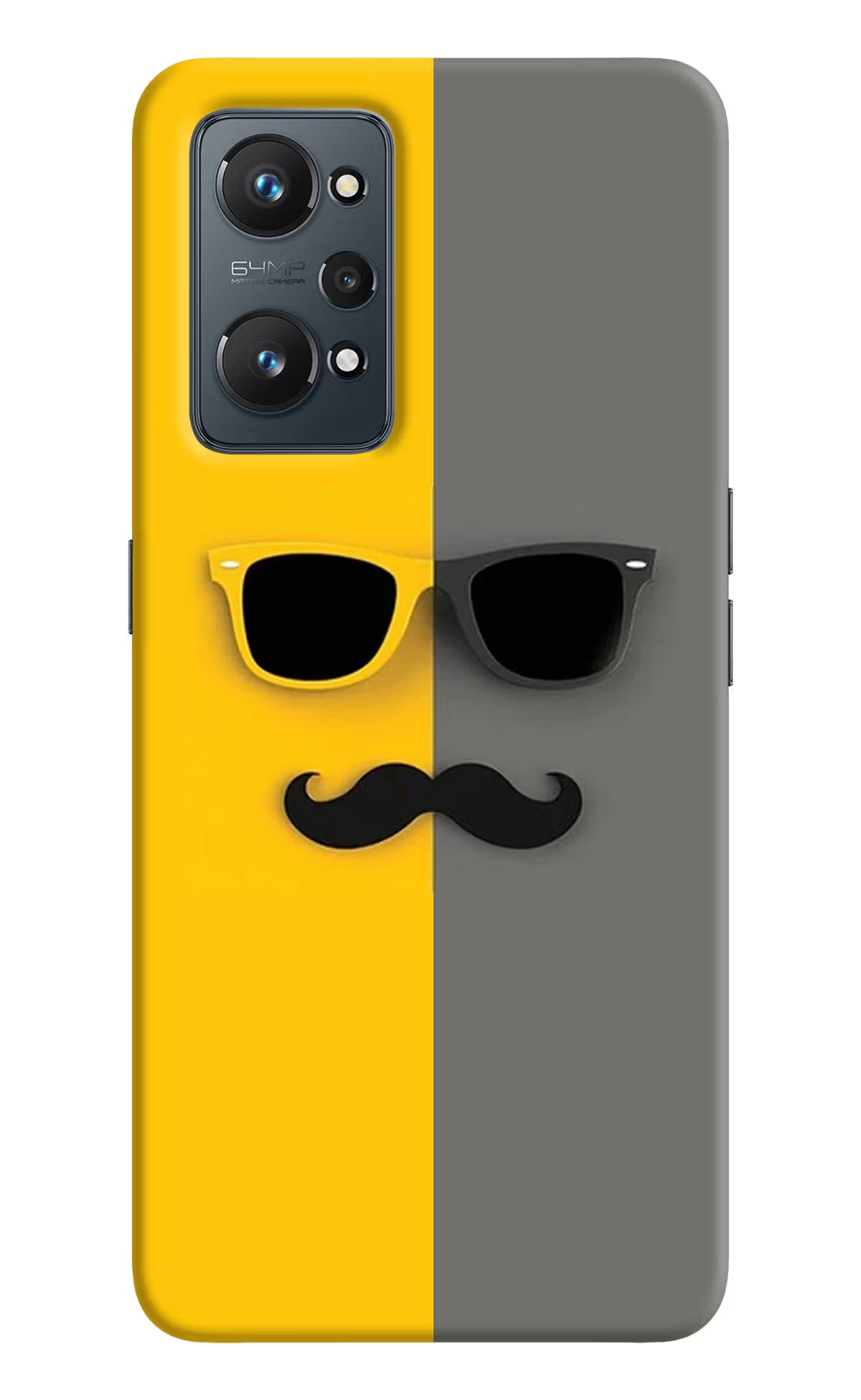 Sunglasses with Mustache Realme GT 2 5G Hard Case Back Cover by Casekaro