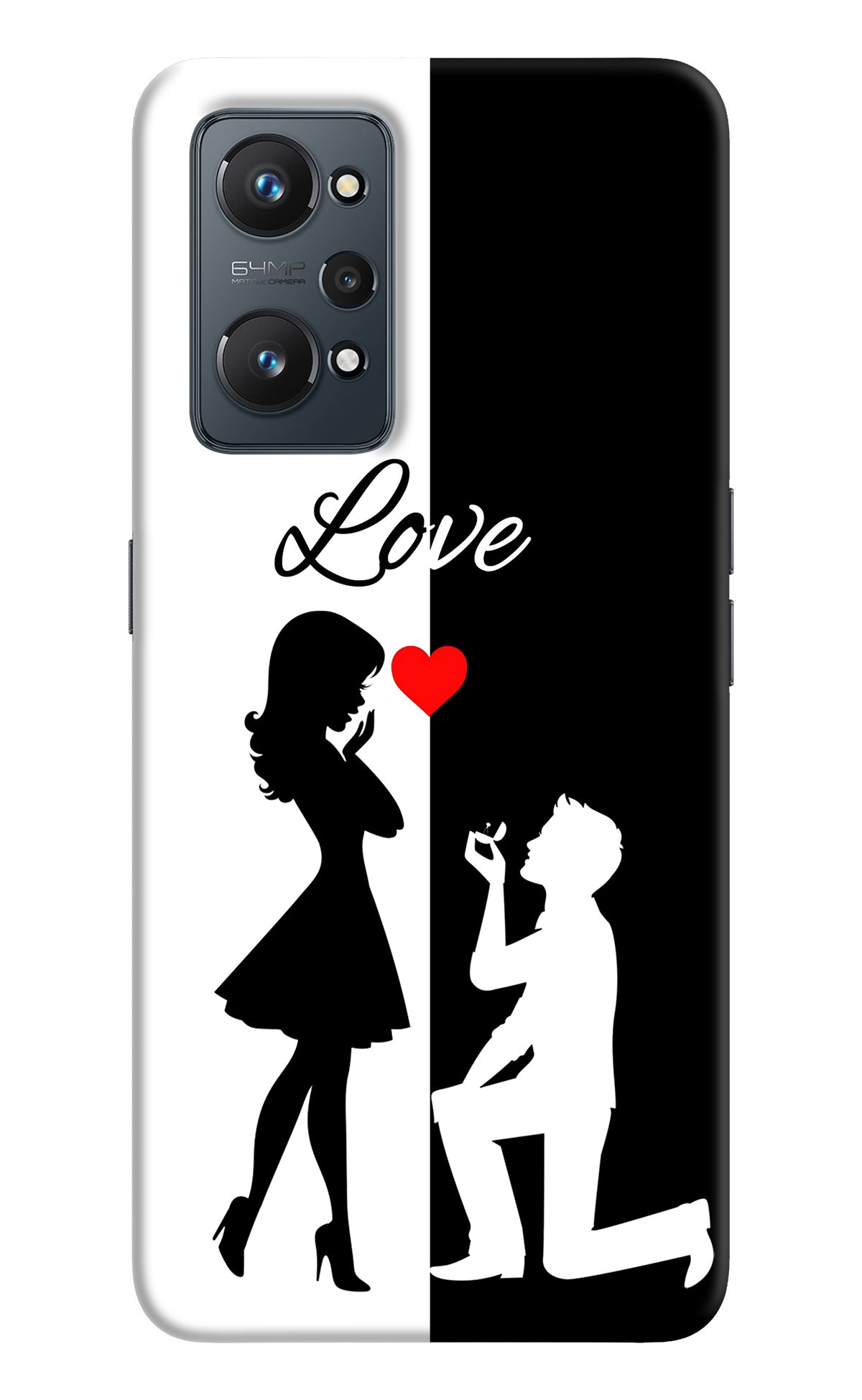 Love Propose Black And White Realme GT 2 5G Back Cover