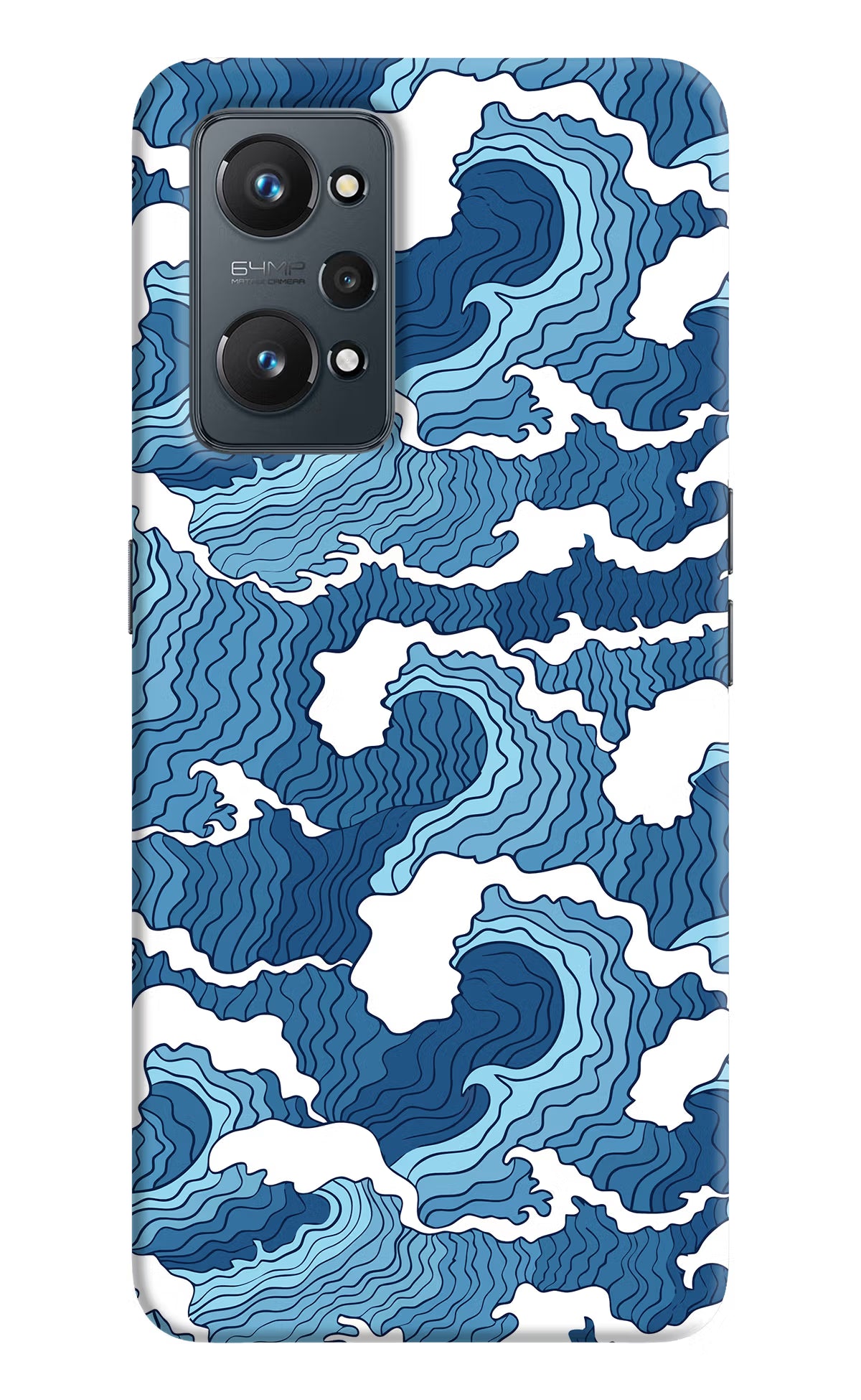 Blue Waves Realme GT 2 5G Hard Case Back Cover by Casekaro