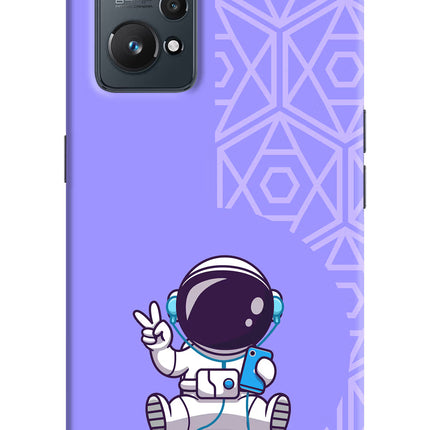 Cute Astronaut Chilling Realme GT 2 5G Hard Case Back Cover by Casekaro