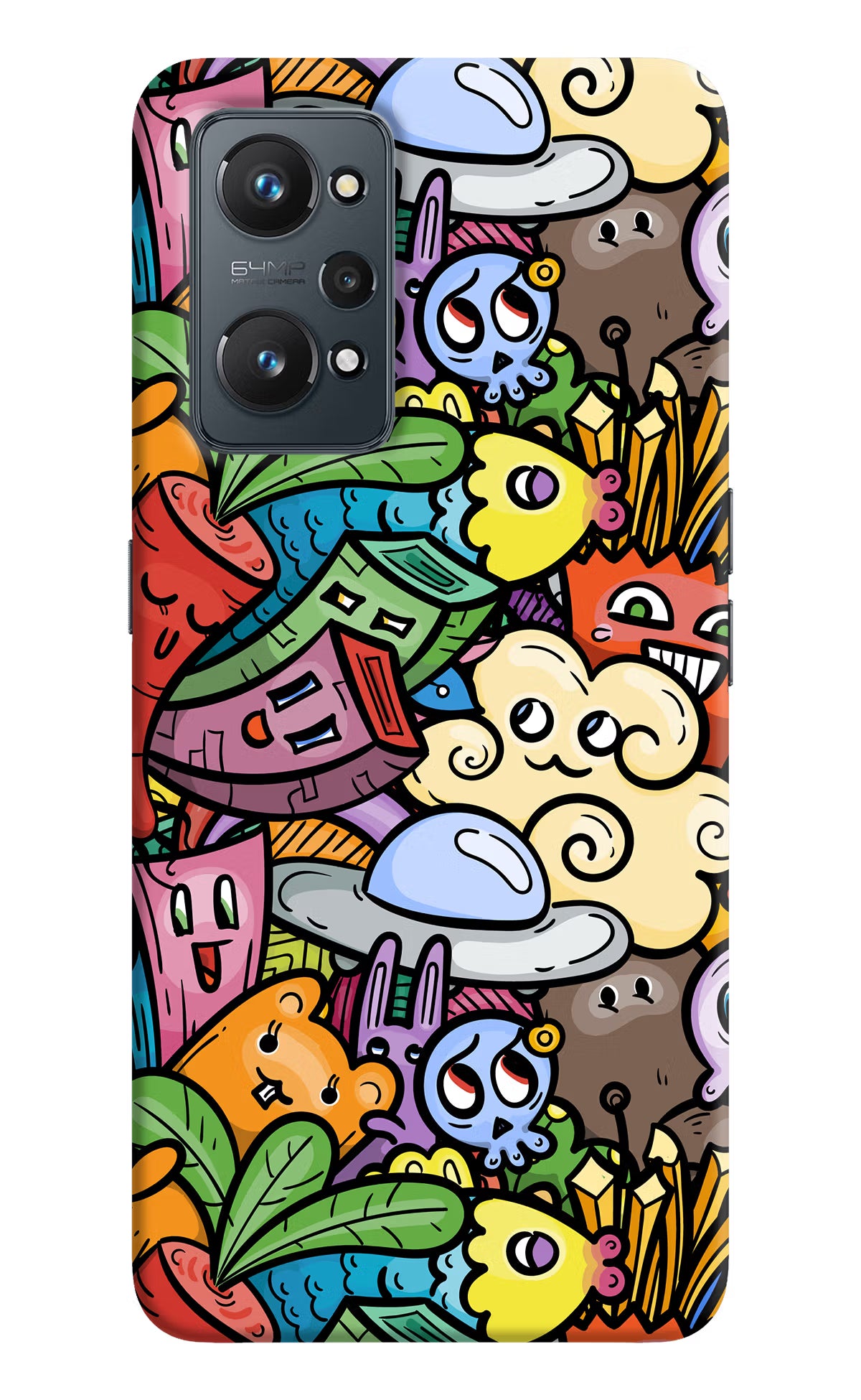 Veggie Doodle Realme GT 2 5G Hard Case Back Cover by Casekaro