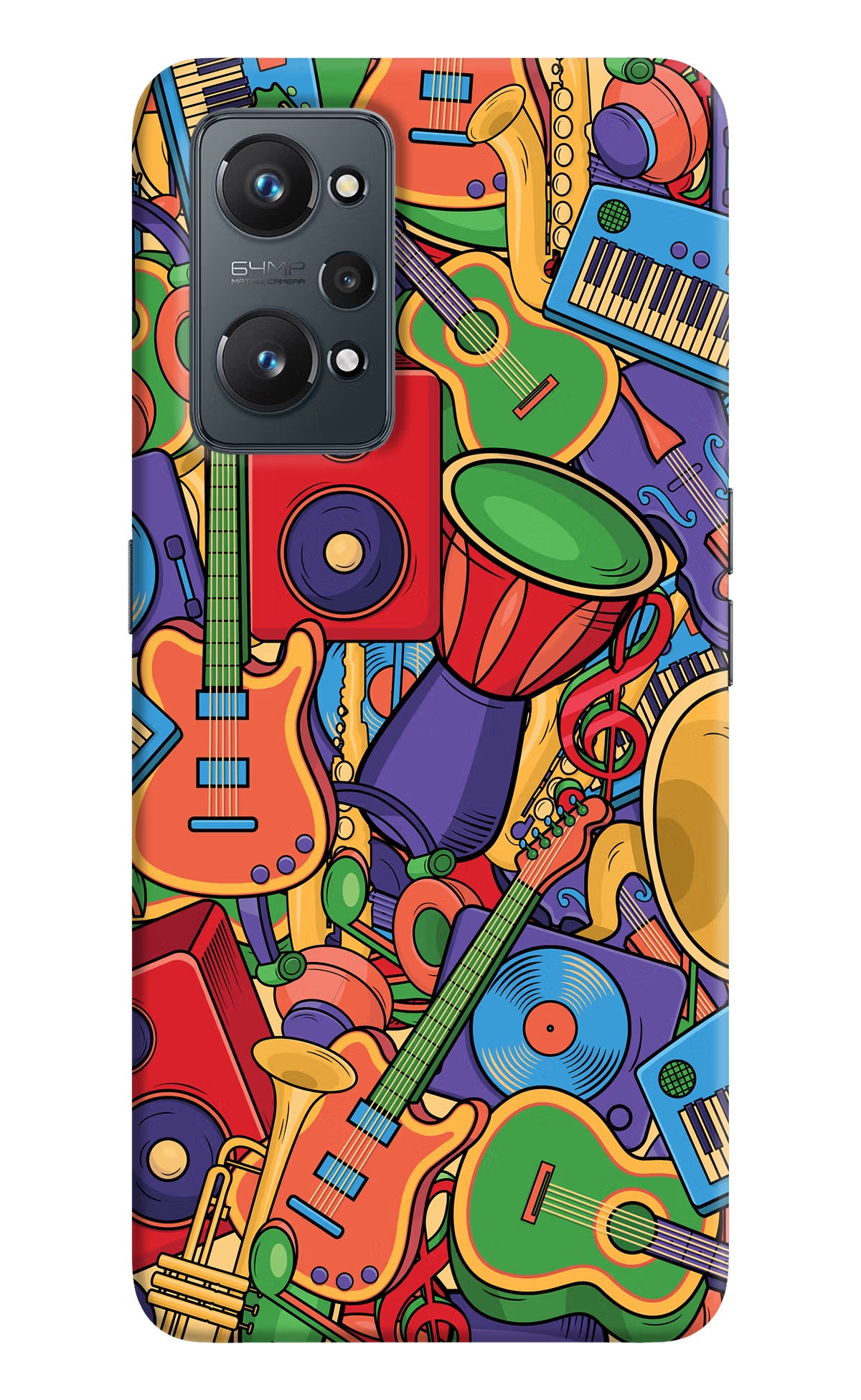 Music Instrument Doodle Realme GT 2 5G Hard Case Back Cover by Casekaro