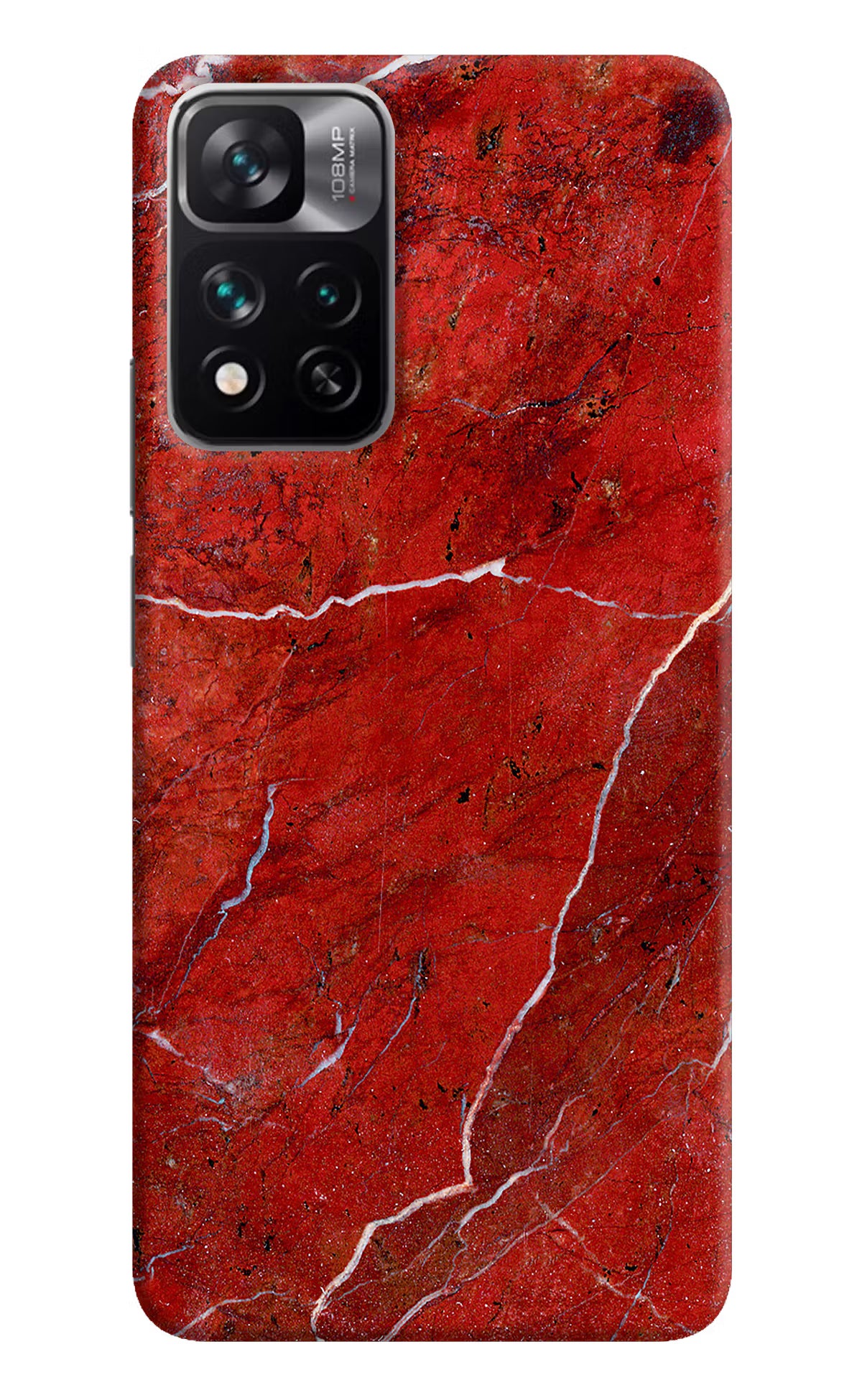 Red Marble Design Mi 11i 5G/11i 5G Hypercharge Hard Case Back Cover by Casekaro