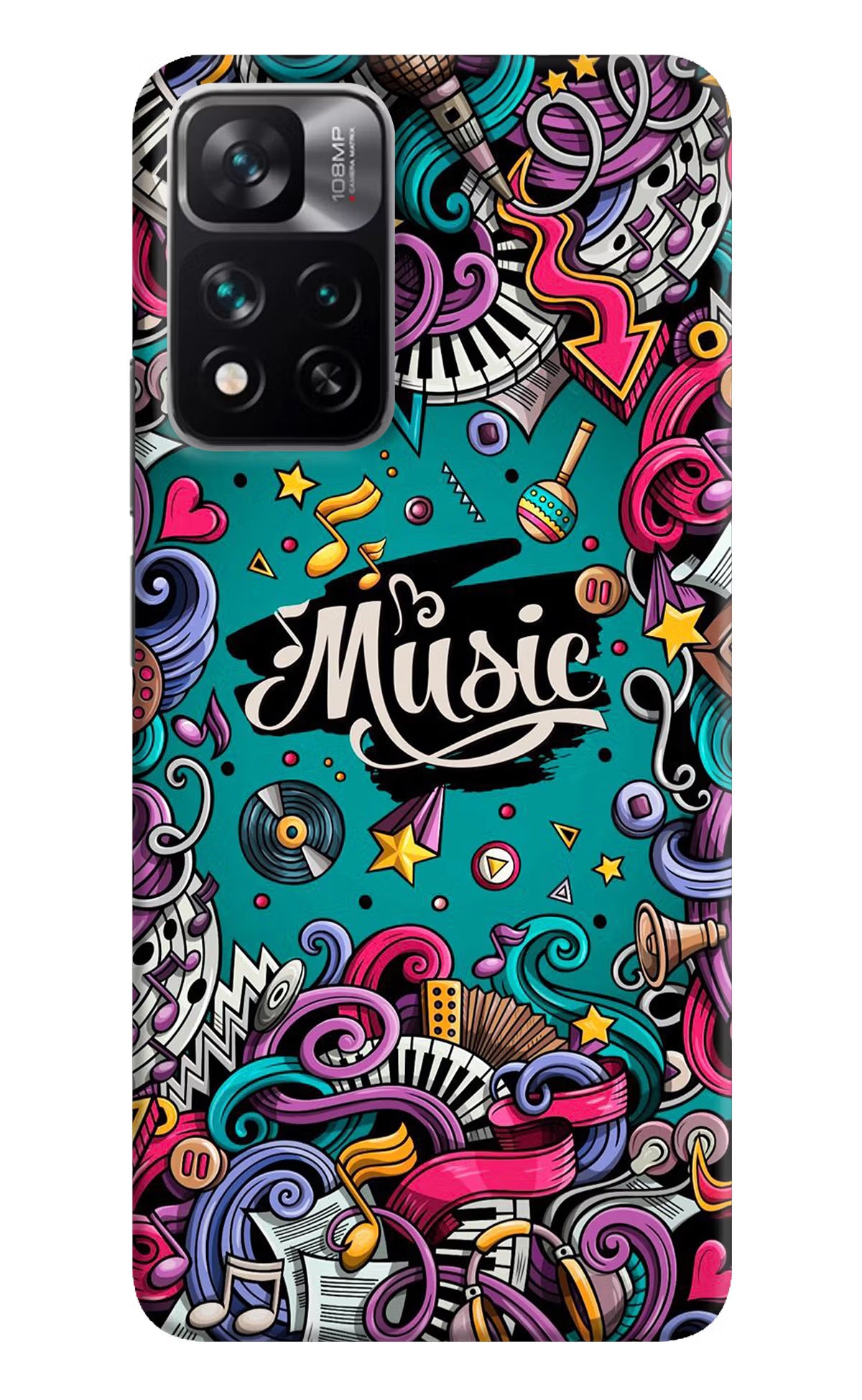 Music Graffiti Mi 11i 5G/11i 5G Hypercharge Hard Case Back Cover by Casekaro