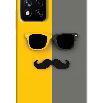 Sunglasses with Mustache Mi 11i 5G/11i 5G Hypercharge Hard Case Back Cover by Casekaro