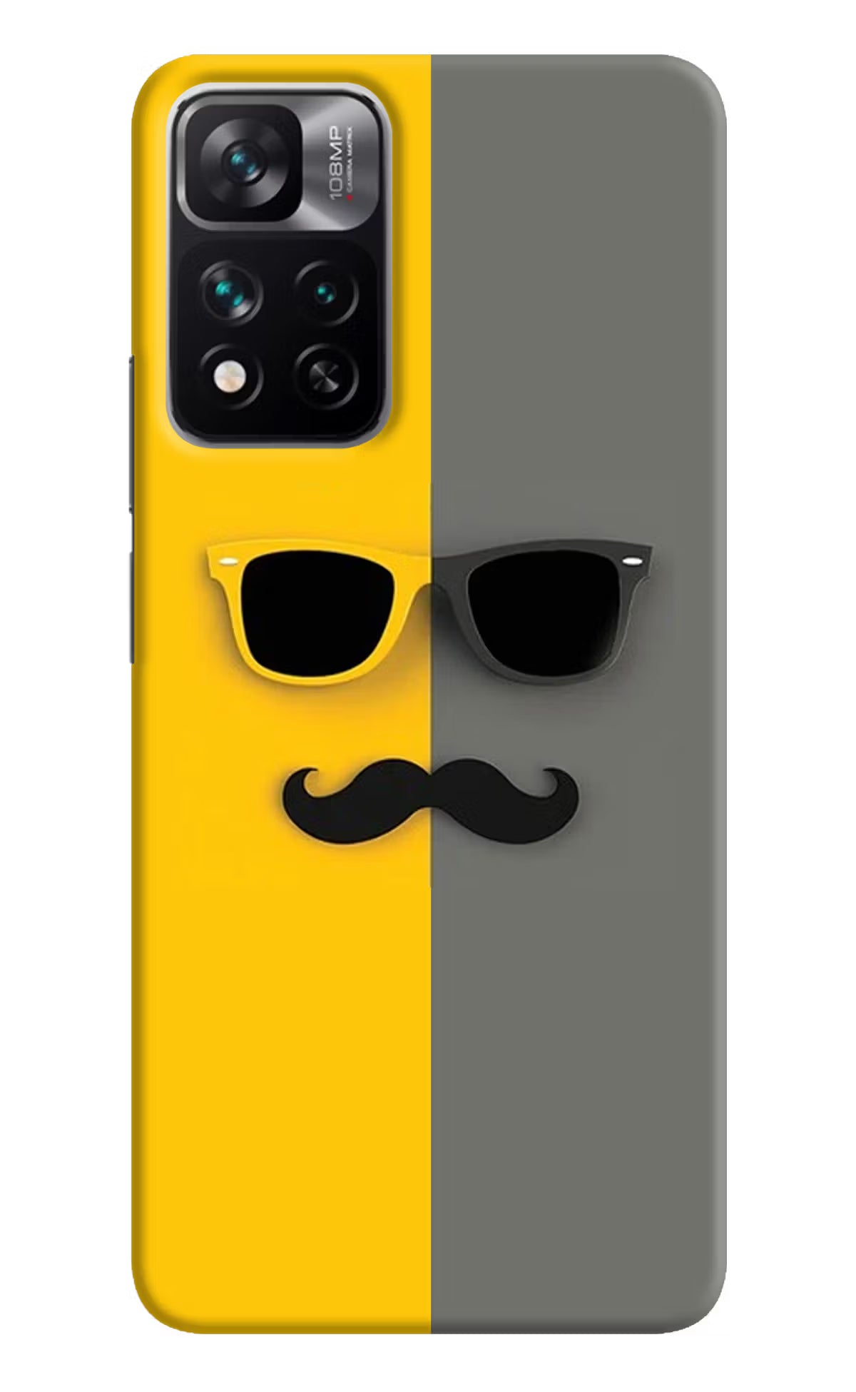 Sunglasses with Mustache Mi 11i 5G/11i 5G Hypercharge Hard Case Back Cover by Casekaro