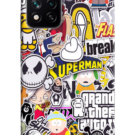 Sticker Bomb Mi 11i 5G/11i 5G Hypercharge Hard Case Back Cover by Casekaro