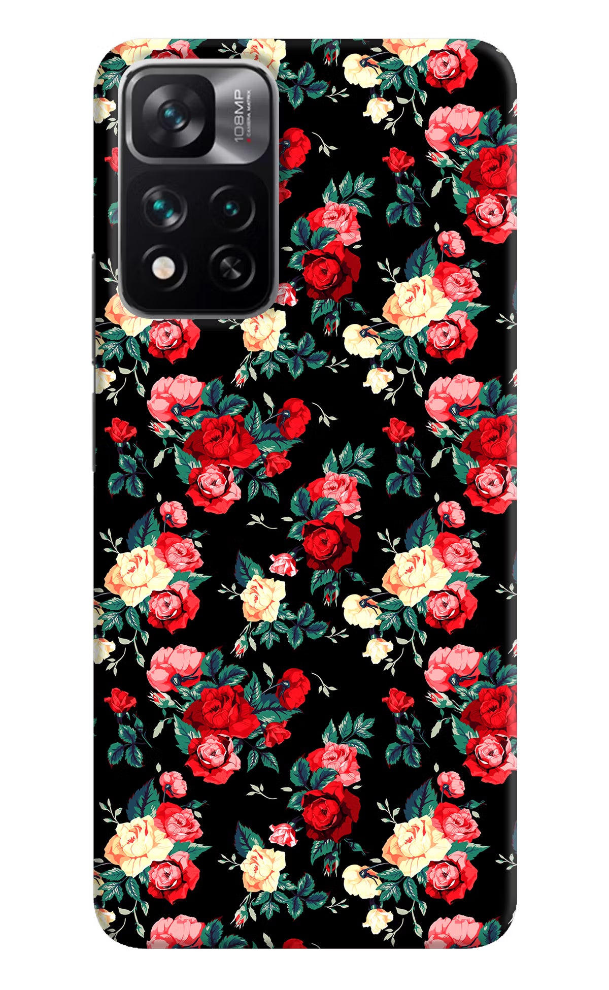 Rose Pattern Mi 11i 5G/11i 5G Hypercharge Hard Case Back Cover by Casekaro