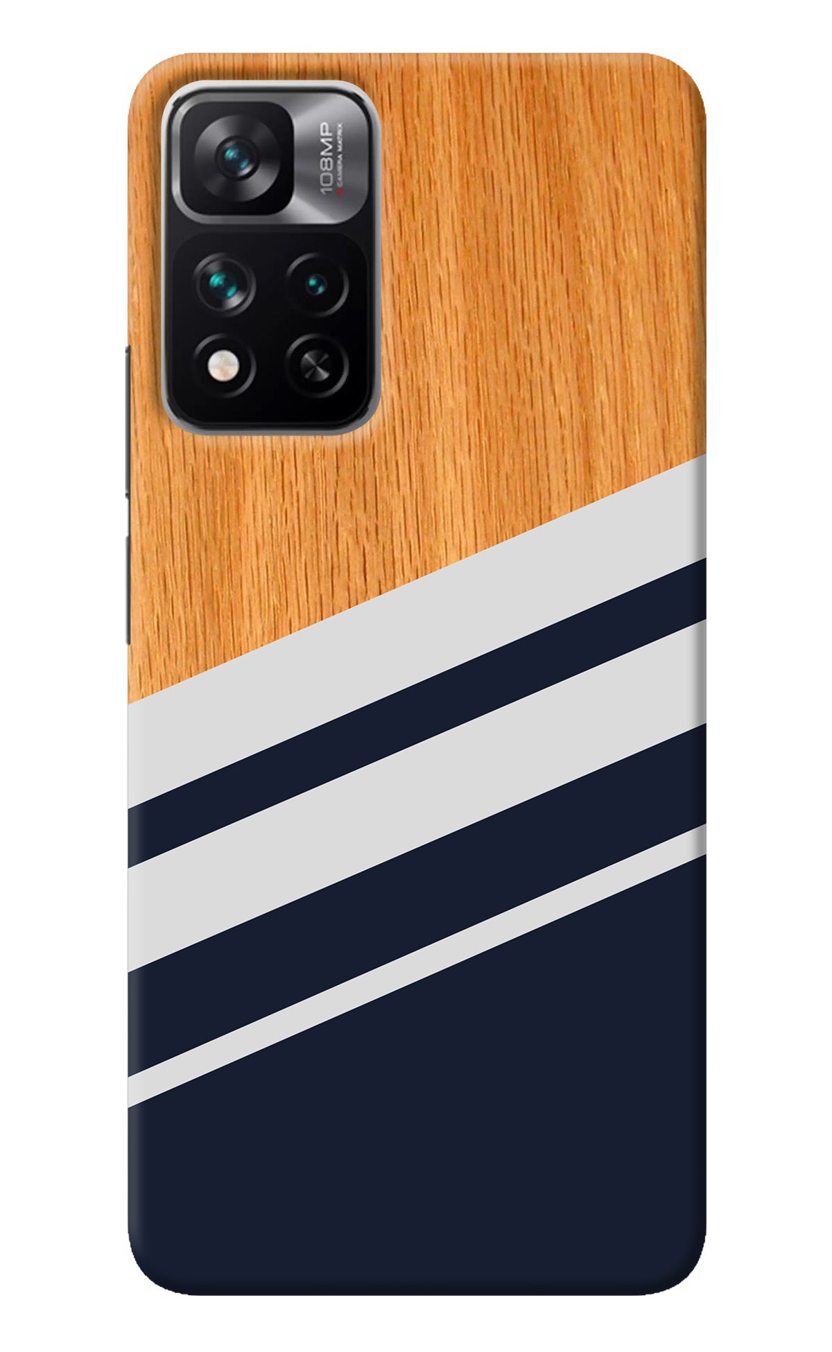 Blue and white wooden Mi 11i 5G/11i 5G Hypercharge Back Cover