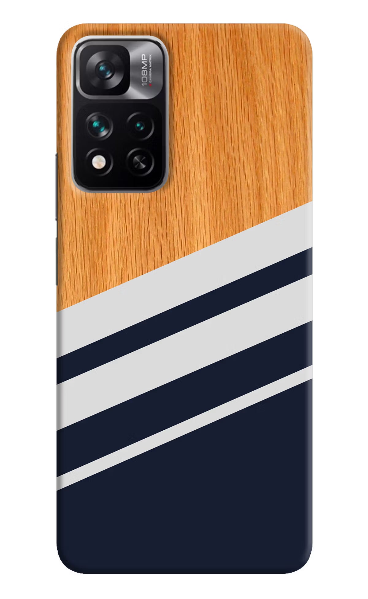Blue and white wooden Mi 11i 5G/11i 5G Hypercharge Hard Case Back Cover by Casekaro