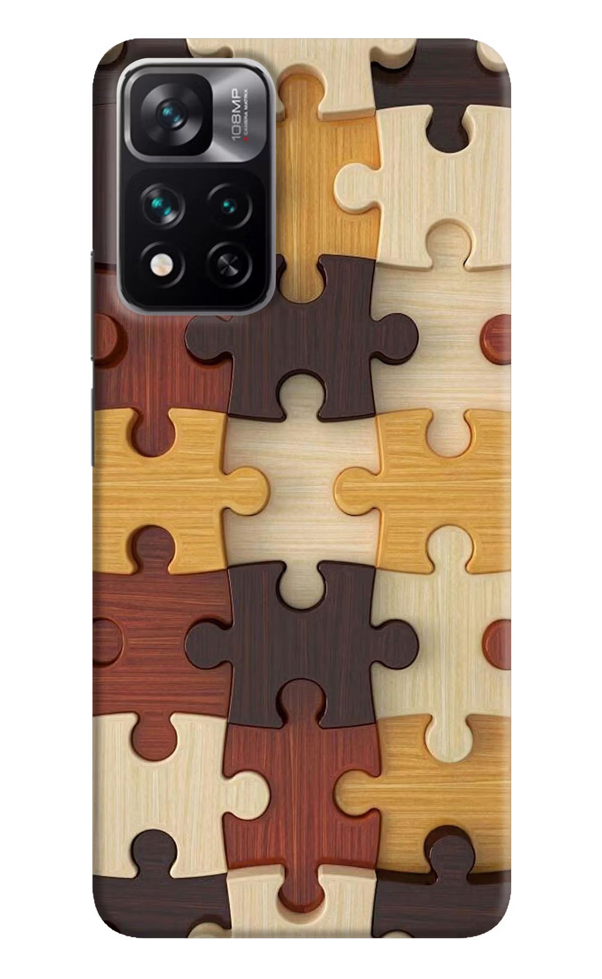Wooden Puzzle Mi 11i 5G/11i 5G Hypercharge Hard Case Back Cover by Casekaro