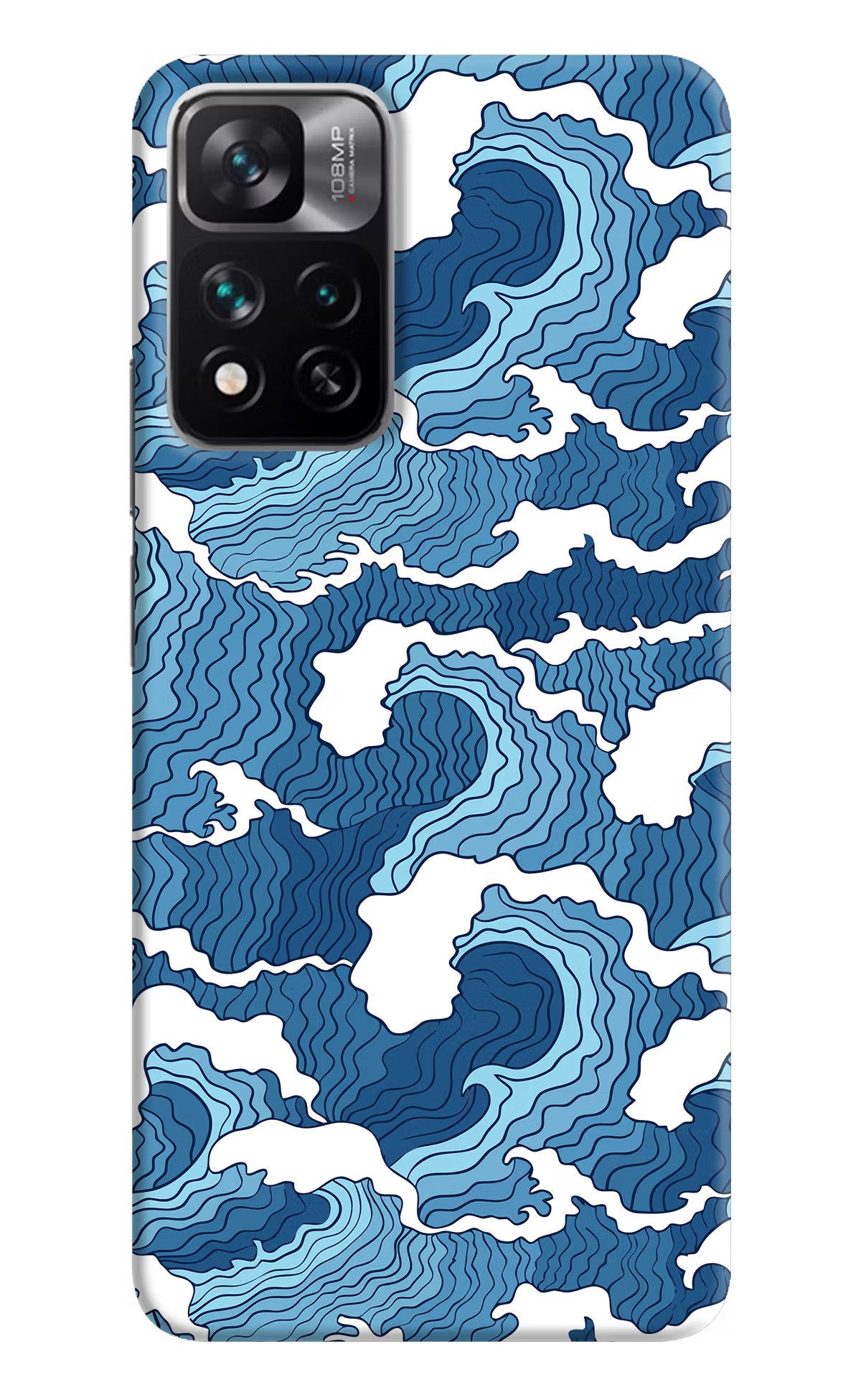 Blue Waves Mi 11i 5G/11i 5G Hypercharge Hard Case Back Cover by Casekaro