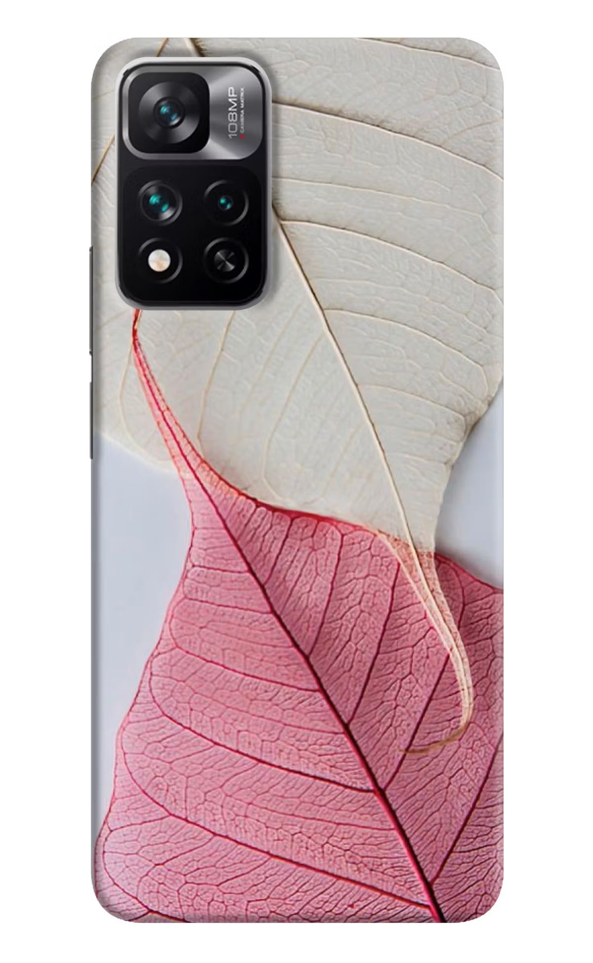 White Pink Leaf Mi 11i 5G/11i 5G Hypercharge Hard Case Back Cover by Casekaro