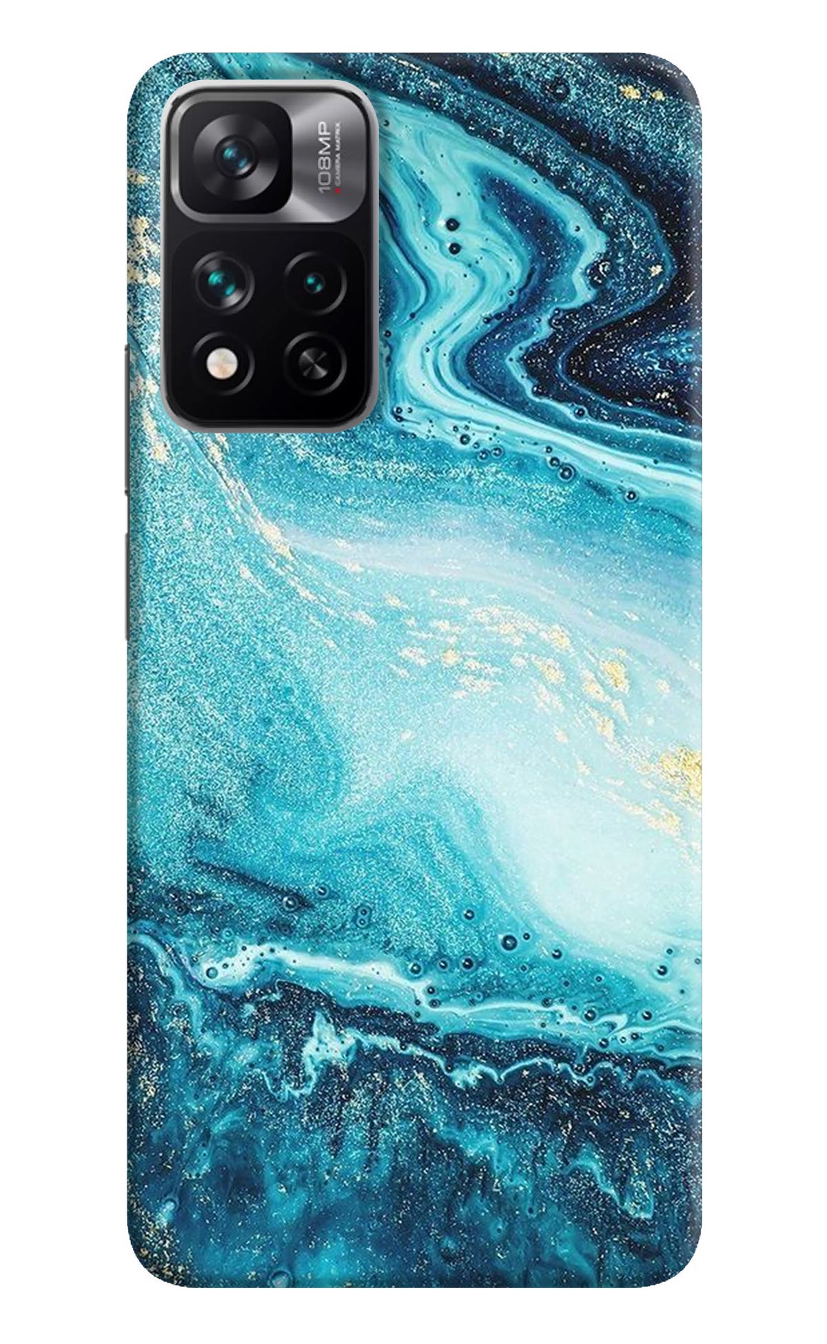 Blue Glitter Marble Mi 11i 5G/11i 5G Hypercharge Back Cover