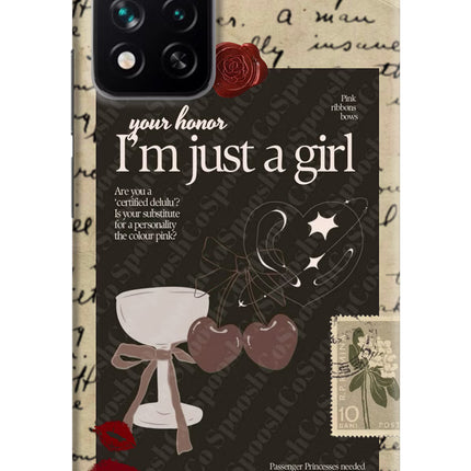 I am just a girl Mi 11i 5G/11i 5G Hypercharge Hard Case Back Cover by Casekaro