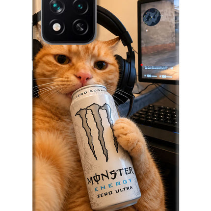 Gamer Cat Energy Mi 11i 5G/11i 5G Hypercharge Hard Case Back Cover by Casekaro