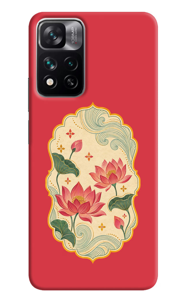 Pink Lotus Mi 11i 5G/11i 5G Hypercharge Hard Case Back Cover by Casekaro