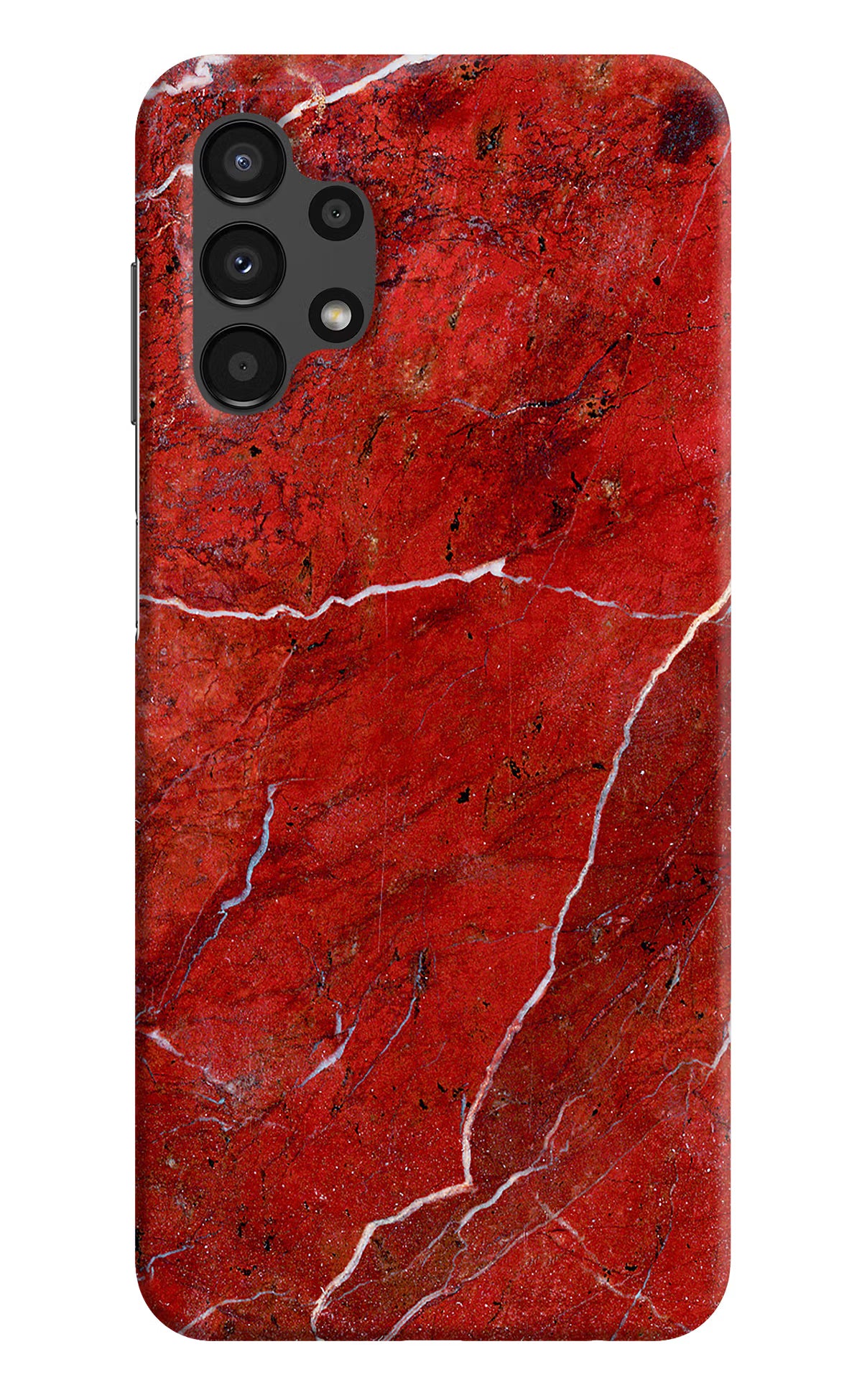Red Marble Design Samsung A13 4G Hard Case Back Cover by Casekaro