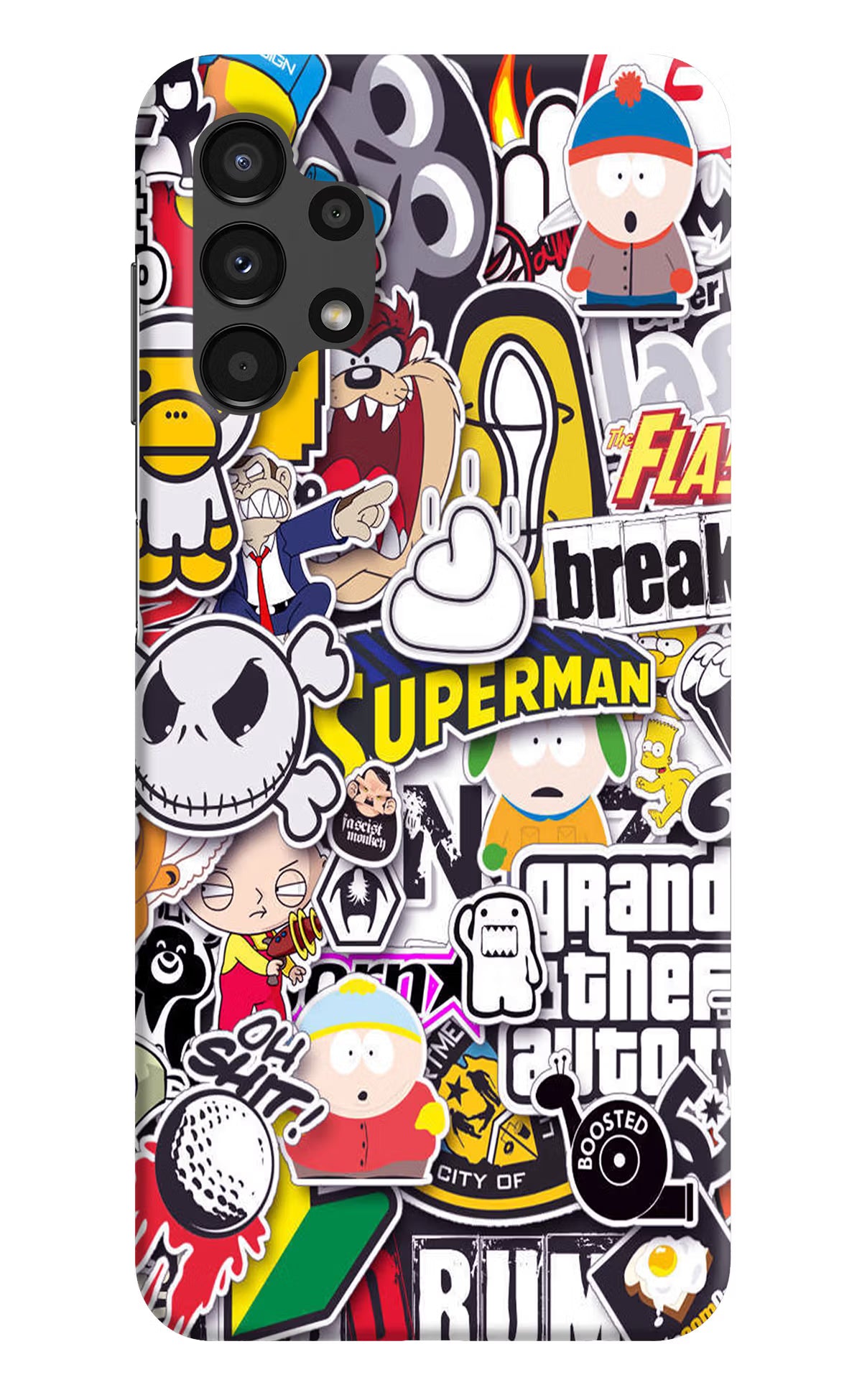 Sticker Bomb Samsung A13 4G Hard Case Back Cover by Casekaro
