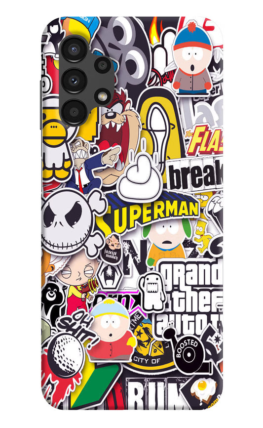 Sticker Bomb Samsung A13 4G Hard Case Back Cover by Casekaro