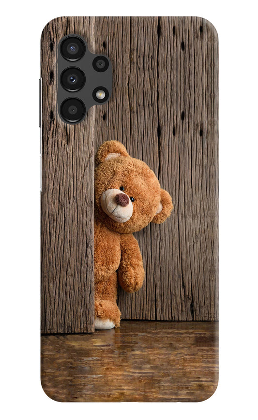 Teddy Wooden Samsung A13 4G Hard Case Back Cover by Casekaro