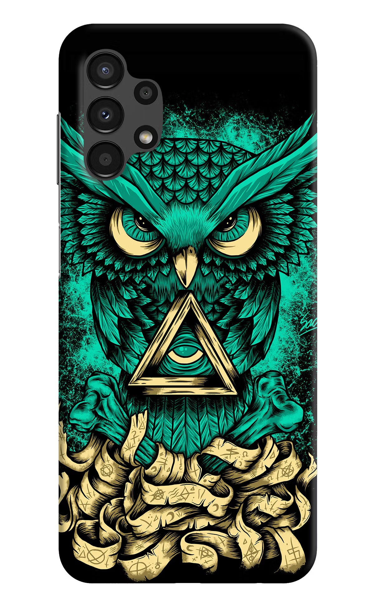 Green Owl Samsung A13 4G Hard Case Back Cover by Casekaro