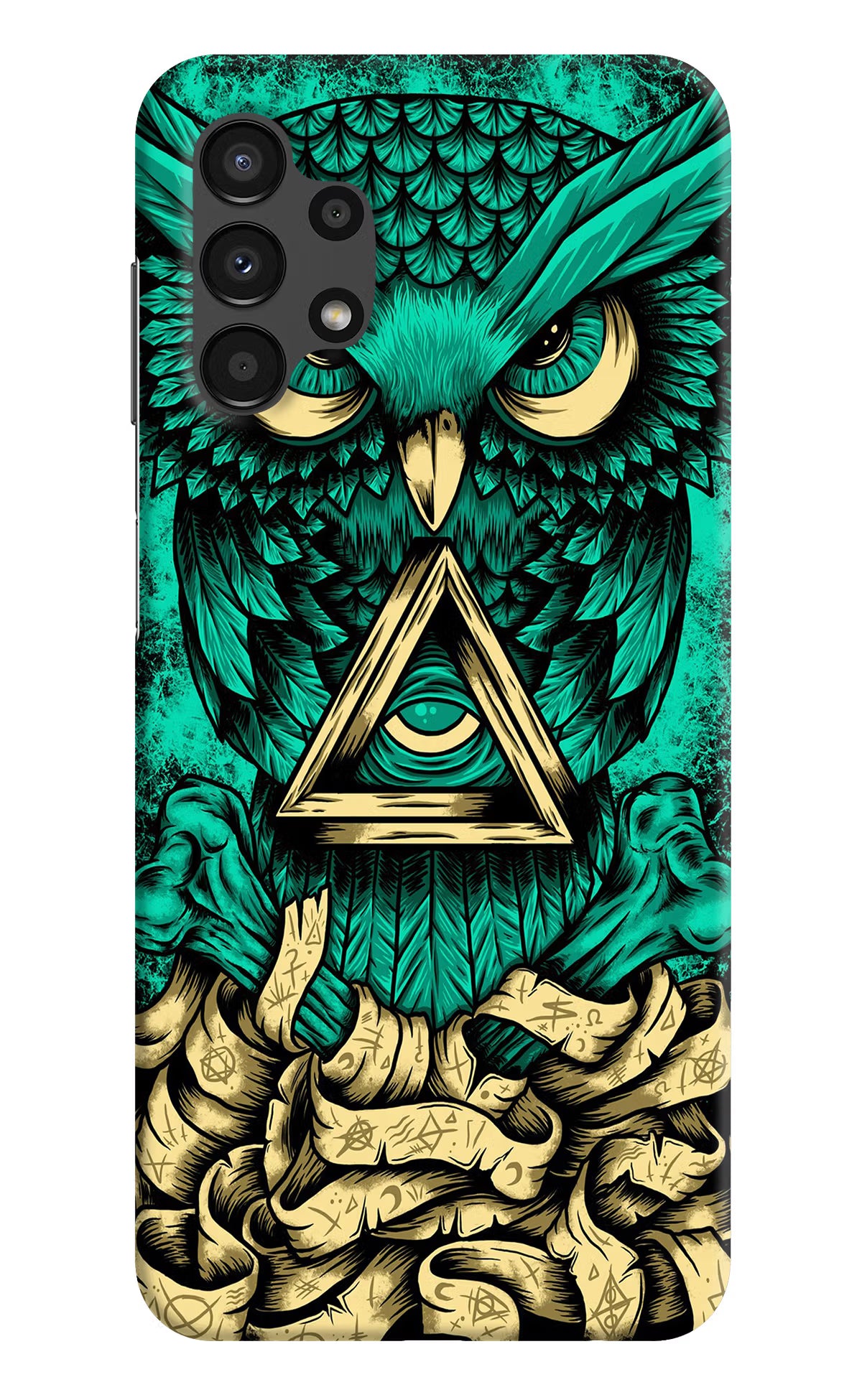 Green Owl Samsung A13 4G Hard Case Back Cover by Casekaro