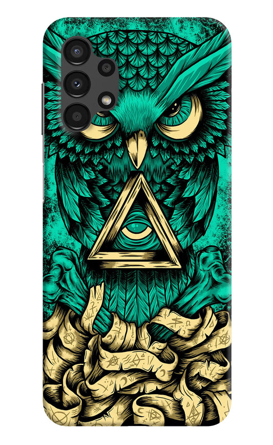 Green Owl Samsung A13 4G Hard Case Back Cover by Casekaro