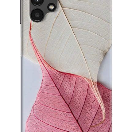 White Pink Leaf Samsung A13 4G Hard Case Back Cover by Casekaro