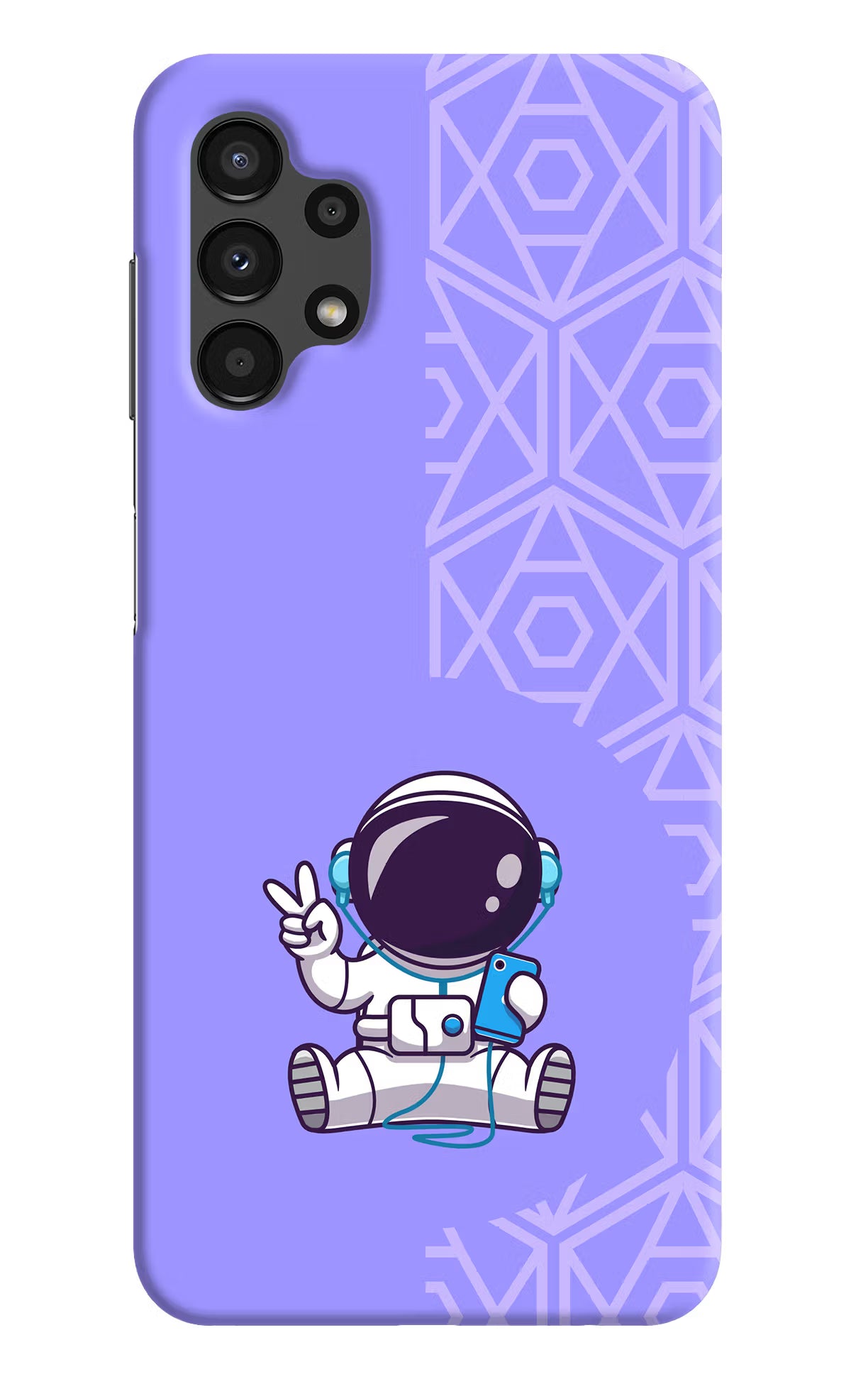 Cute Astronaut Chilling Samsung A13 4G Hard Case Back Cover by Casekaro