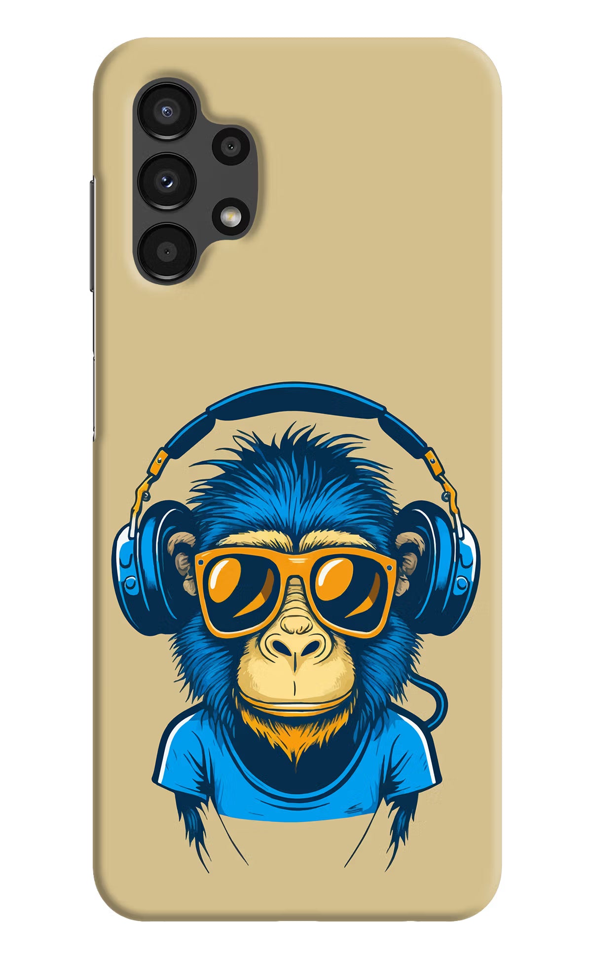 Monkey Headphone Samsung A13 4G Hard Case Back Cover by Casekaro