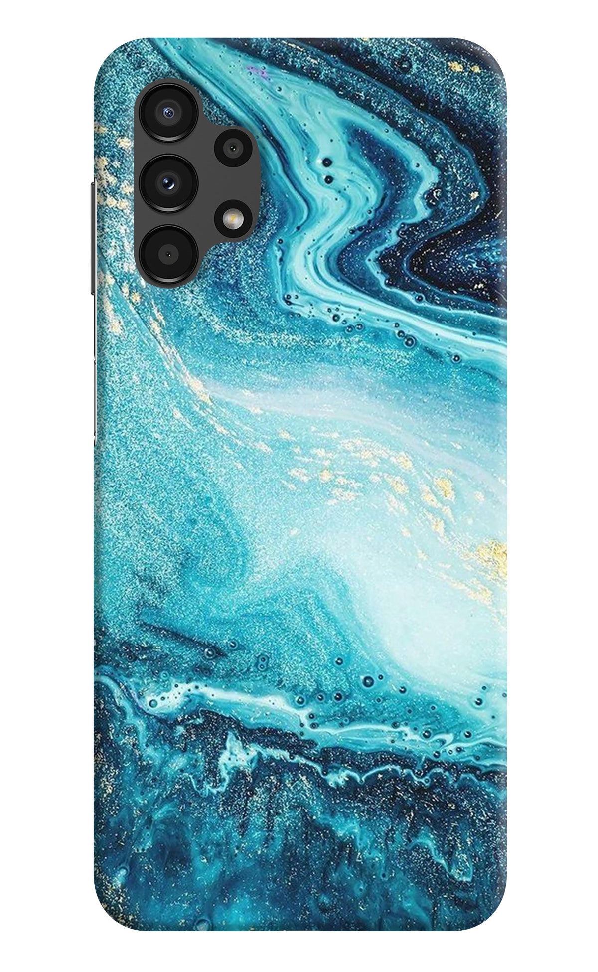 Blue Glitter Marble Samsung A13 4G Back Cover