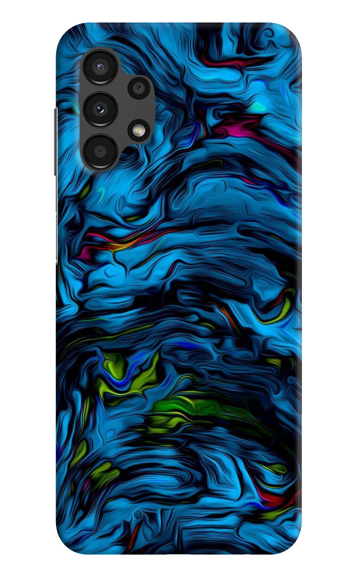 Dark Blue Abstract Samsung A13 4G Hard Case Back Cover by Casekaro