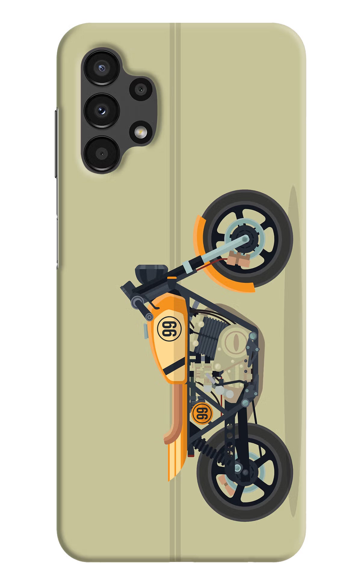 Vertical Speedster Samsung A13 4G Hard Case Back Cover by Casekaro