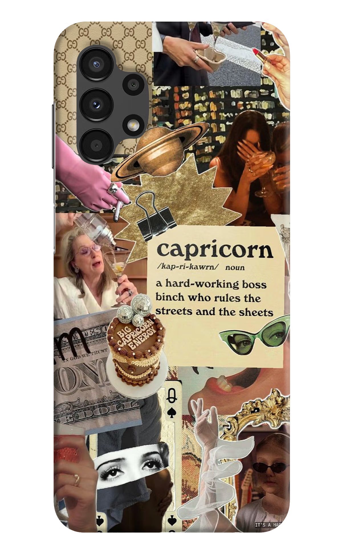 Capricorn Zodiac Samsung A13 4G Hard Case Back Cover by Casekaro