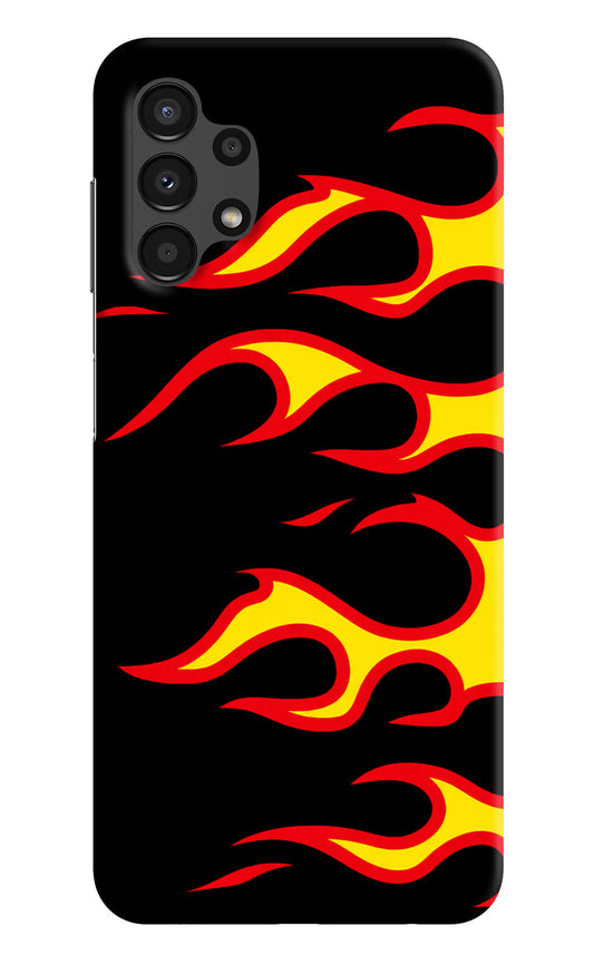 Side Sweep Flames Samsung A13 4G Hard Case Back Cover by Casekaro