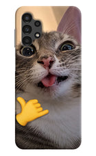 Silly Cat Call Samsung A13 4G Hard Case Back Cover by Casekaro