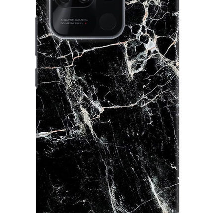 Black Marble Texture Redmi 10/10 Power Hard Case Back Cover by Casekaro