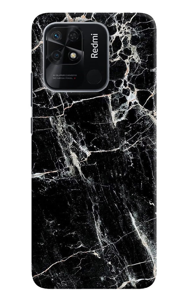 Black Marble Texture Redmi 10/10 Power Hard Case Back Cover by Casekaro