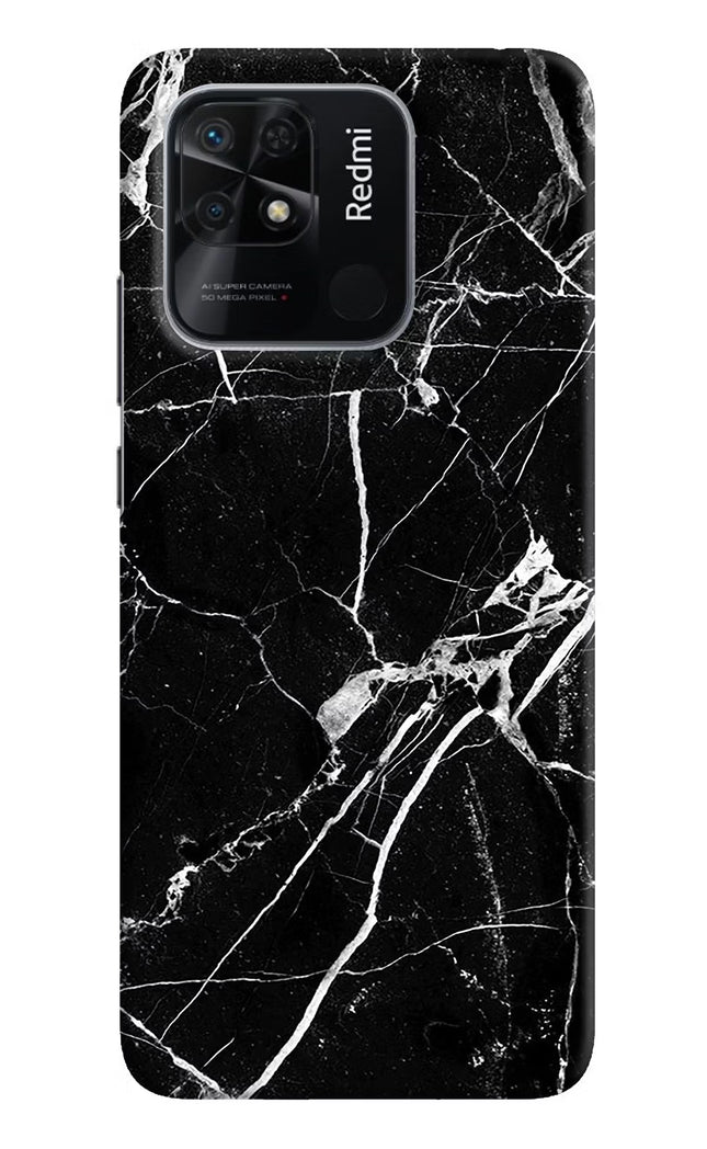 Black Marble Pattern Redmi 10/10 Power Hard Case Back Cover by Casekaro