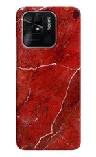 Red Marble Design Redmi 10/10 Power Hard Case Back Cover by Casekaro