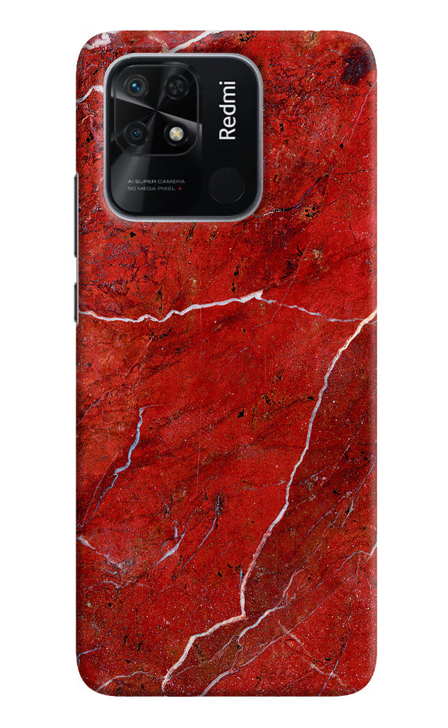 Red Marble Design Redmi 10/10 Power Hard Case Back Cover by Casekaro