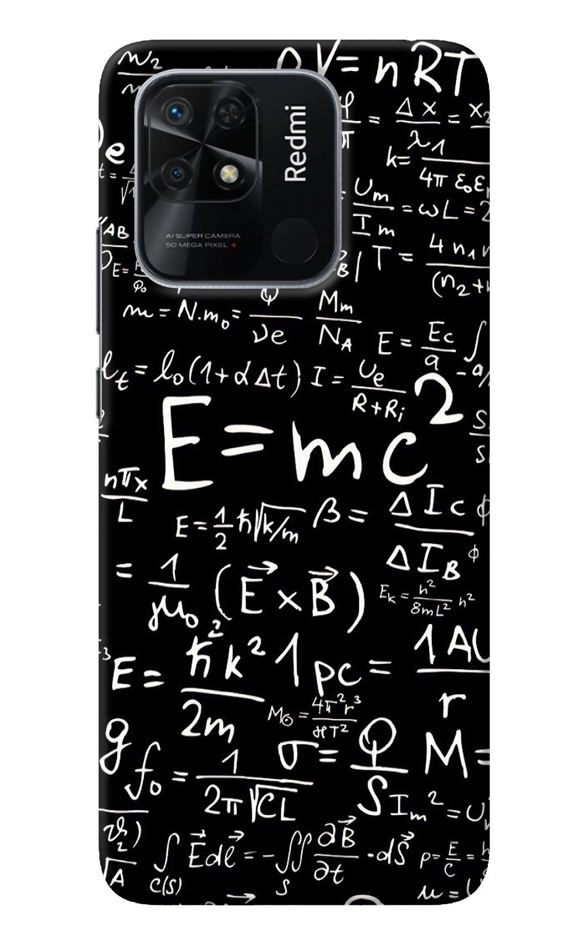 Physics Albert Einstein Formula Redmi 10/10 Power Back Cover