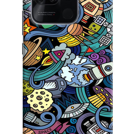 Space Abstract Redmi 10/10 Power Hard Case Back Cover by Casekaro