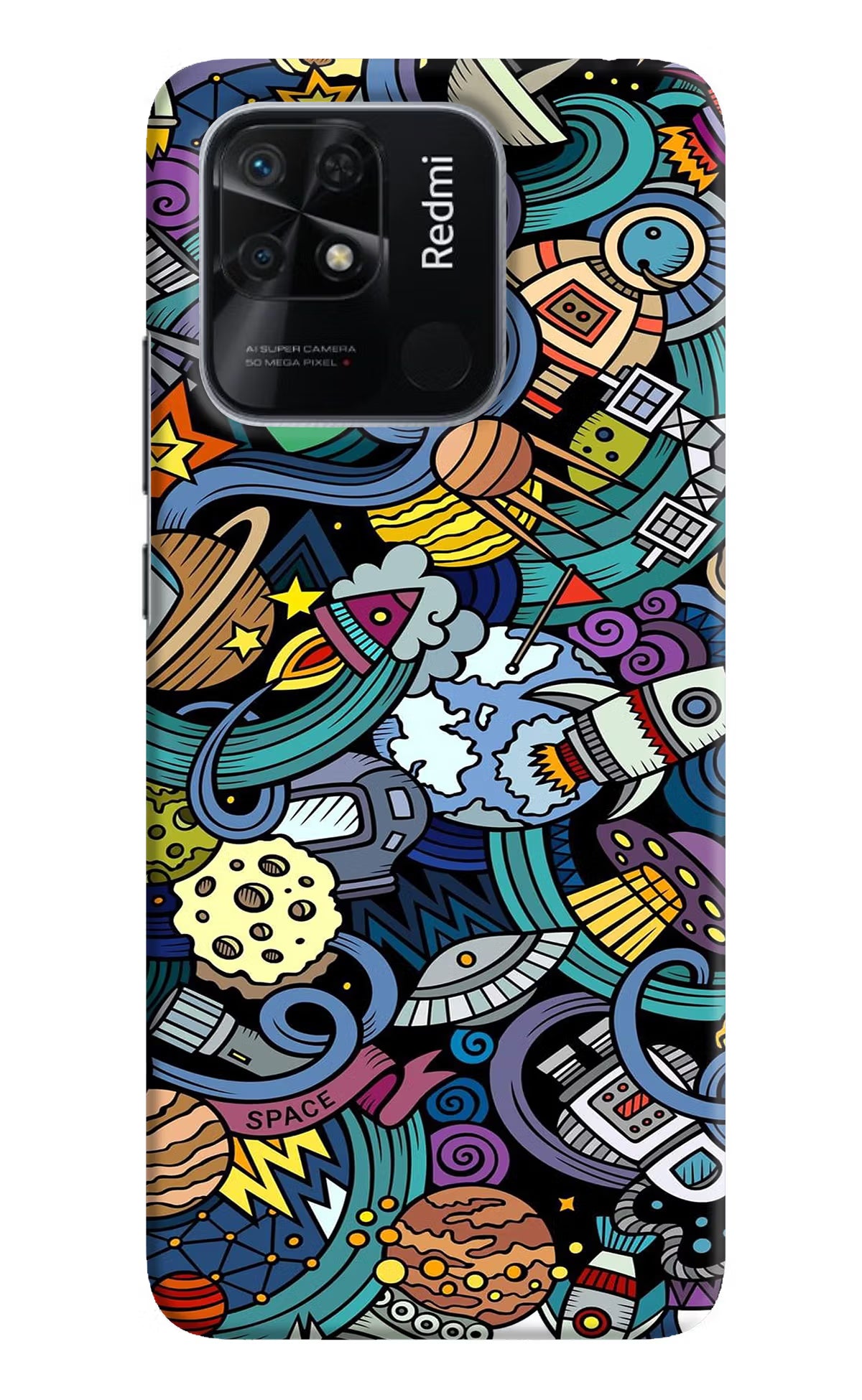 Space Abstract Redmi 10/10 Power Hard Case Back Cover by Casekaro