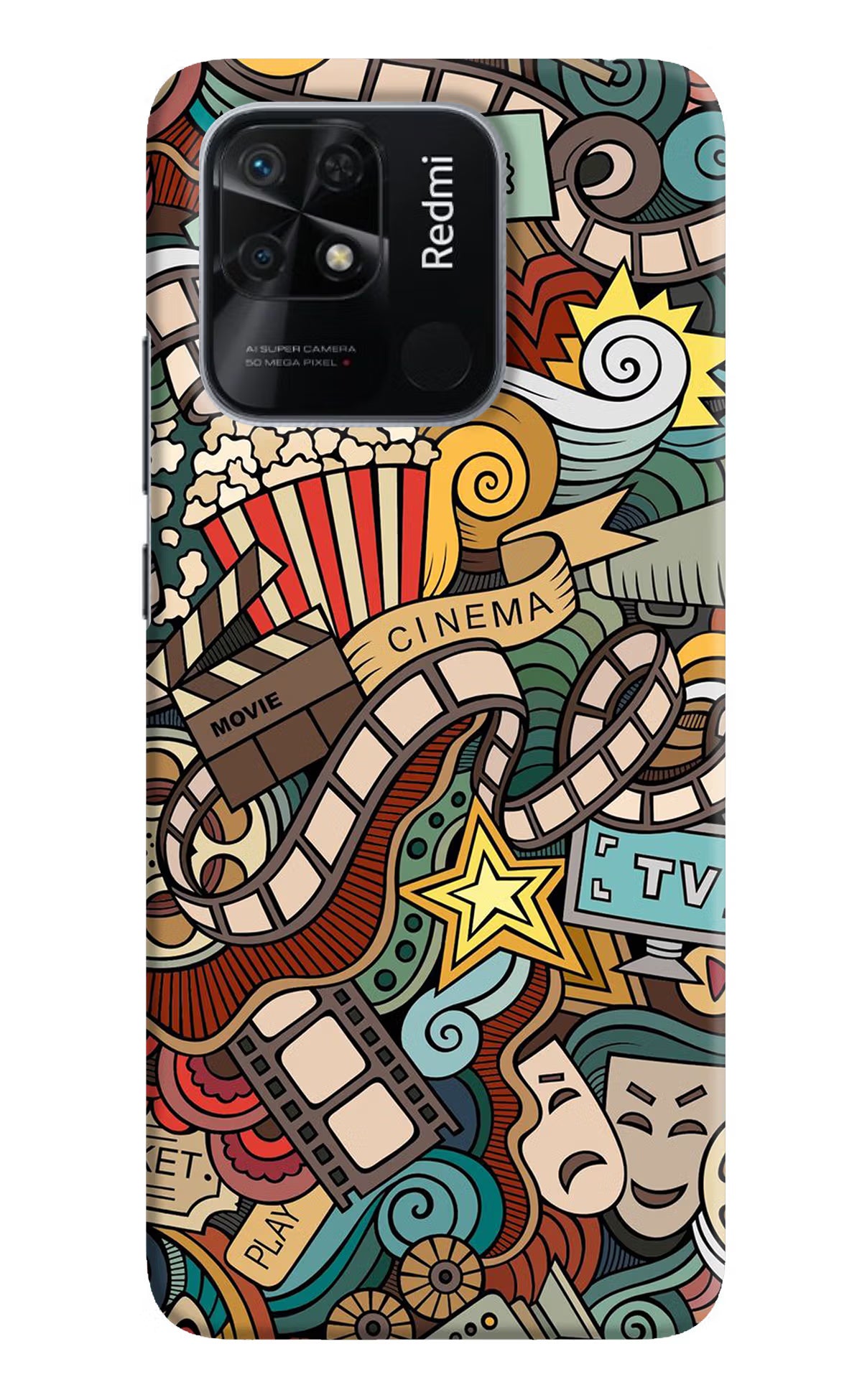 Cinema Abstract Redmi 10/10 Power Hard Case Back Cover by Casekaro