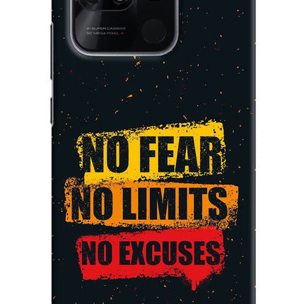 No Fear No Limits No Excuse Redmi 10/10 Power Hard Case Back Cover by Casekaro