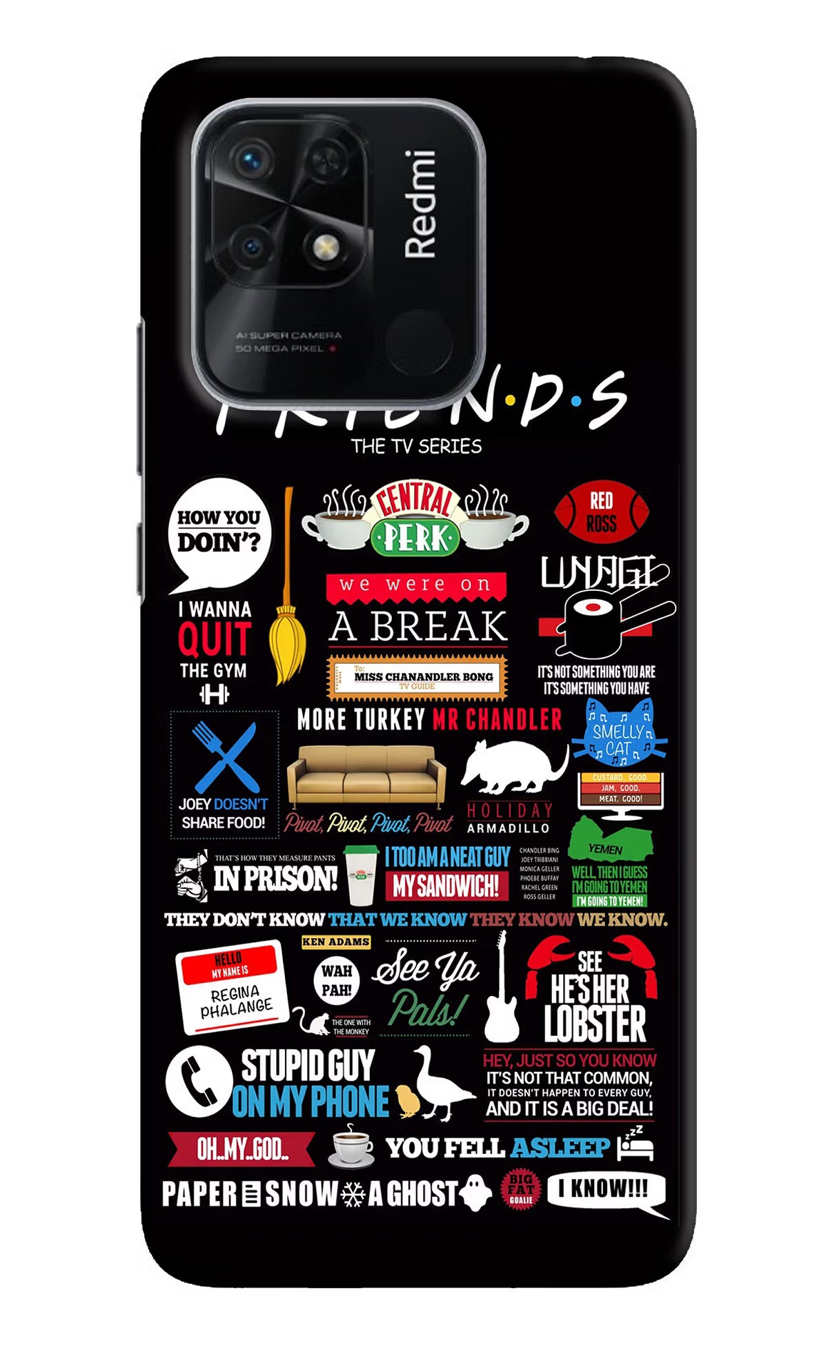 FRIENDS Redmi 10/10 Power Hard Case Back Cover by Casekaro