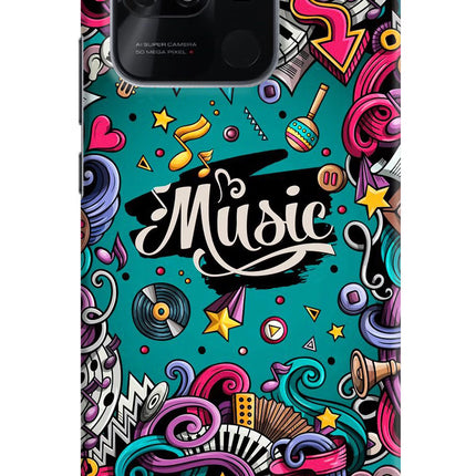 Music Graffiti Redmi 10/10 Power Hard Case Back Cover by Casekaro